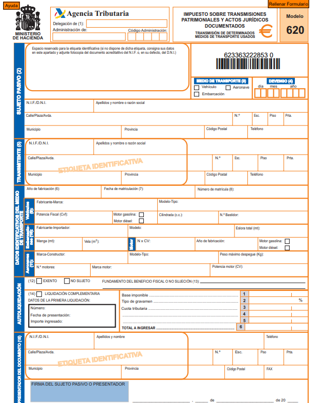 modelo 620 DGT PDF
